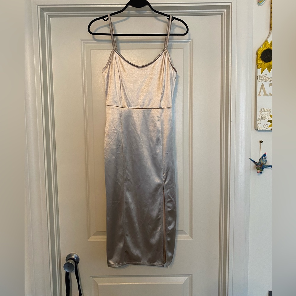 Gold slit dress